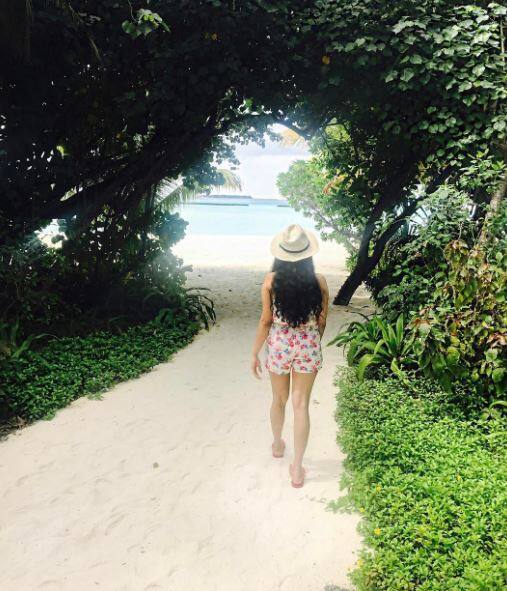Rucha soaking up the sun in Maldives
