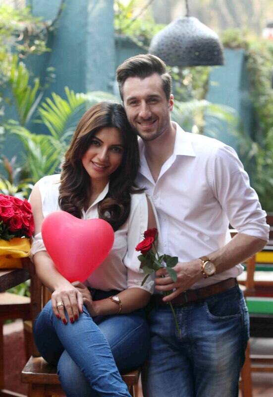 Bollywood actor Shama Sikander along with her finance James Milliron during the Valentine Day special shoot in Mumbai, India on February 9, 2017. (SOLARIS IMAGES)