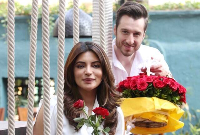 Bollywood actor Shama Sikander along with her finance James Milliron during the Valentine Day special shoot in Mumbai, India on February 9, 2017. (SOLARIS IMAGES)