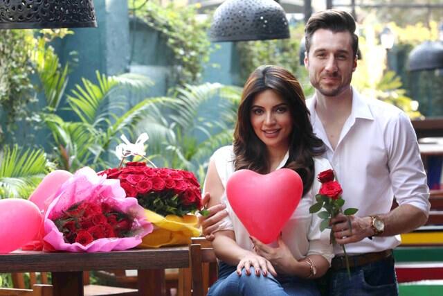 Bollywood actor Shama Sikander along with her finance James Milliron during the Valentine Day special shoot in Mumbai, India on February 9, 2017. (SOLARIS IMAGES)