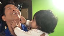 SEE PICS: Sachin Tendulkar POSING with Harbhajan Singh & Geeta Basra's BABY GIRL Hinaya Heer is too cute to handle!