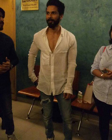 Shahid Kapoor was looking dapper in white and is happy that the film is releasing soon. (Photo: Instagram)