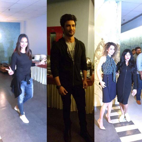 Sonakshi Sinha and Sushant Singh Rajput were also present at the event. Sajid Nadiadwala's wife Wadra also posed with Kangana Ranaut at the screening. (Photo: Instagram)