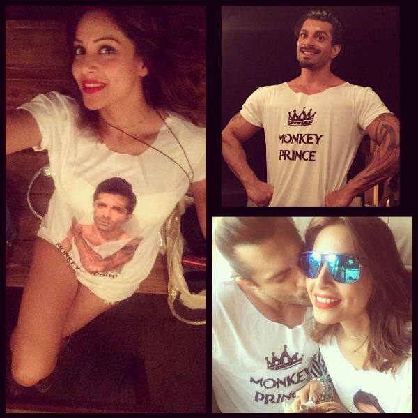 Bipasha Basu is ringing her hubby Karan Singh Grover's birthday in style! She was seen wearing a white tee with a picture of KSG!