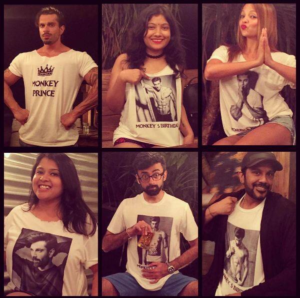 Check out Bipasha's friends, all sporting KSG tees for the big birthday bash. Well, trust these two to come up with something unique every time!