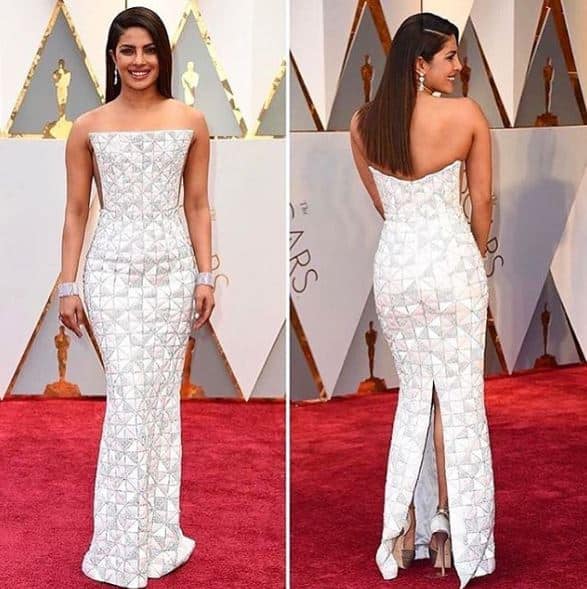 This is Priyanka's second appearance at the Oscars red carpet as she also waled the Oscars red carpet last year. (Photo: Instagram/ aainaartistry)