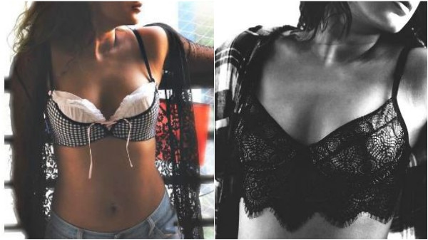 Womens Sexy Open Nipple Bra Naughty Heart Shape Hole Wire-free