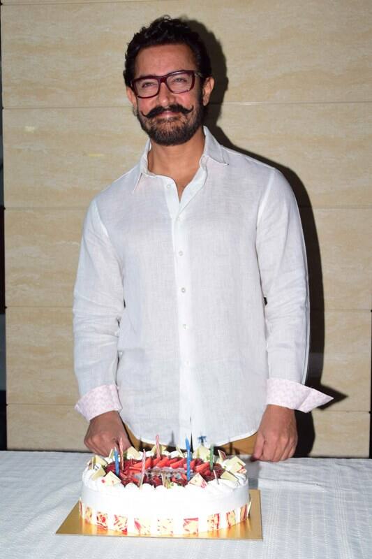 Bollywood actor Aamir Khan during his 52 birthday celebration in Mumbai, India on March 14, 2017. (Sanket Shinde/ SOLARIS IMAGES)