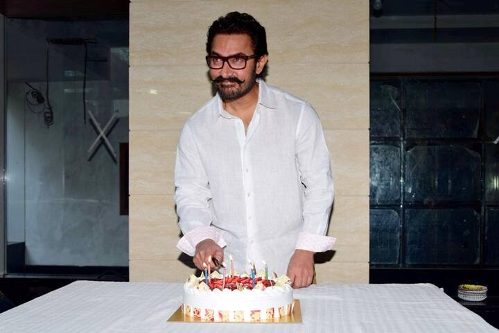 Bollywood actor Aamir Khan during his 52 birthday celebration in Mumbai, India on March 14, 2017. (Sanket Shinde/ SOLARIS IMAGES)