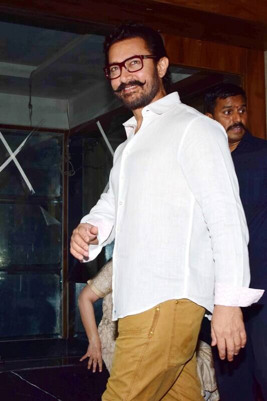 Bollywood actor Aamir Khan during his 52 birthday celebration in Mumbai, India on March 14, 2017. (Sanket Shinde/ SOLARIS IMAGES)