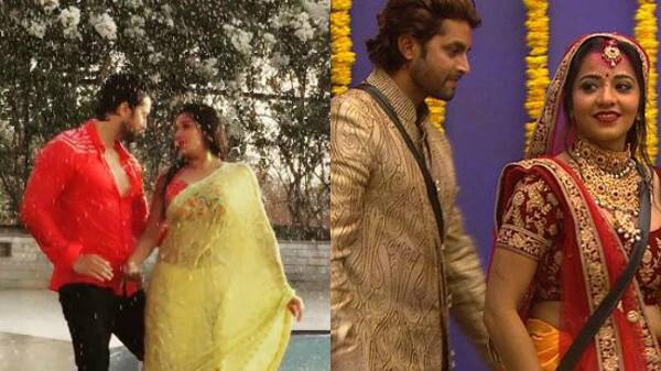 Monalisa- Vikrant Singh Rjpoot: Bigg Boss 10 contestant & Bhojpuri sensation Monalisa who married longtime beau Vikrant inside the Bigg Boss house had a blasting holi, Monalisa uploaded a pic of couple's holi special rain dance