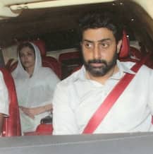PHOTOS: Teary eyed Aishwarya along with hubby Abhishek post her father’s last rites in Mumbai;Bollywood pays last respects!