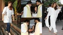 PHOTOS: Amitabh Bachchan CONSOLES grieving Aishwarya Rai at the prayer meet of her late father; Vidya Balan,Twinkle,Kajol, Shraddha Kapoor & other Bollywood celebs attend!