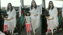 Aishwarya Rai Bachchan and daughter Aaradhya Bachchan look awwdorable at the airport!