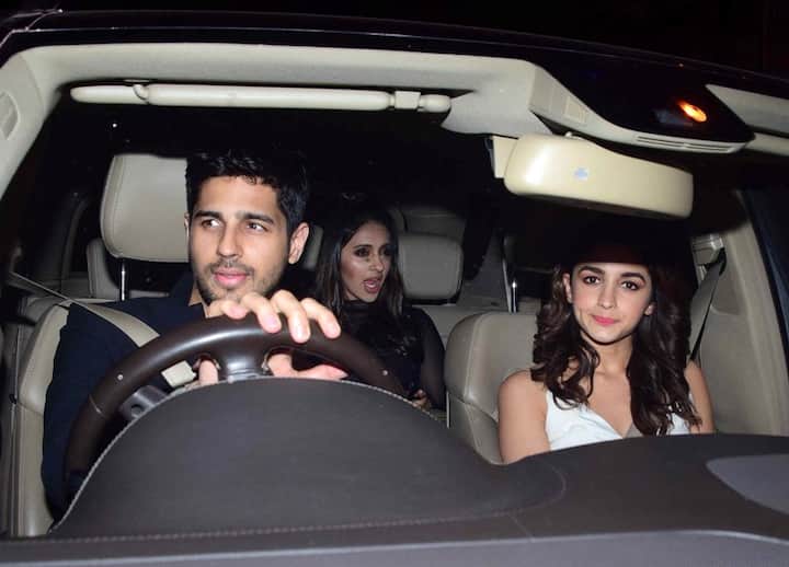 Bollywood actors Sidharth Malhotra and Alia Bhatt during filmmaker Karan Johar's party, in Mumbai, India on April 8, 2017. (Sanket Shinde/ SOLARIS IMAGES)