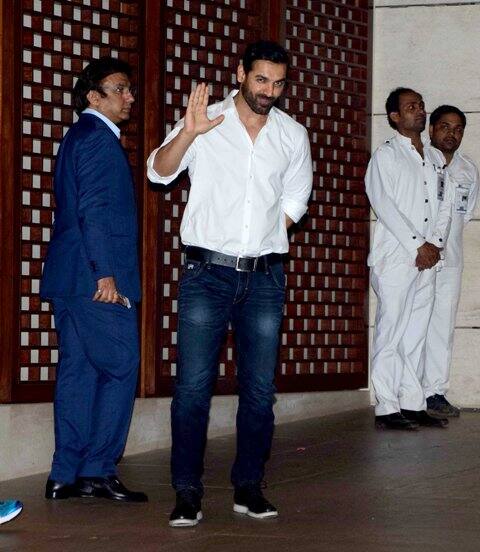 Bollywood actor John Abraham during the party hosted by Nita and Mukesh Ambani to celebrate 10 glorious years of Mumbai Indians, in Mumbai, India on April 10, 2017. (Sanket Shinde/SOLARIS IMAGES)