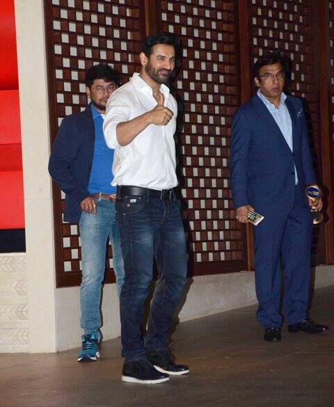 Bollywood actor John Abraham during the party hosted by Nita and Mukesh Ambani to celebrate 10 glorious years of Mumbai Indians, in Mumbai, India on April 10, 2017. (Sanket Shinde/SOLARIS IMAGES)