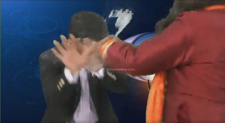 Swami Om never fails to grab attention with his nasty actions. This was right after BB 10 got over when during a LIVE news show Baba had splashed water on the anchor's face[Watch video here - http://www.filmymonkey.com/tellybuzz/bigg-boss-10-swami-om-throws-water-on-news-anchors-face-was-giving-live-interview-with-priyanka-jagga-96869]