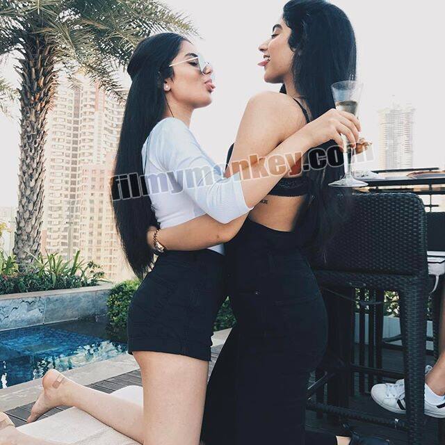 Here's Khushi's latest picture with her friend Muskan Chanana where we spotted a tattoo peeping out of her hot black dress on the side of her body