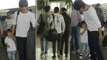 PICS: SRK with Abram & Aryan missed Kolkata flight; Star UPSET as 'KKR' fighting a crucial match tonight!