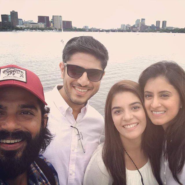 Before we see more fun pictures of the popular TV couple, let's see who they bumped into in the US ? Having met his former YHM co-star Mihika 3 months ago, Raj this time was accompanied by his wife Pooja. Pooja captioned this pic - 