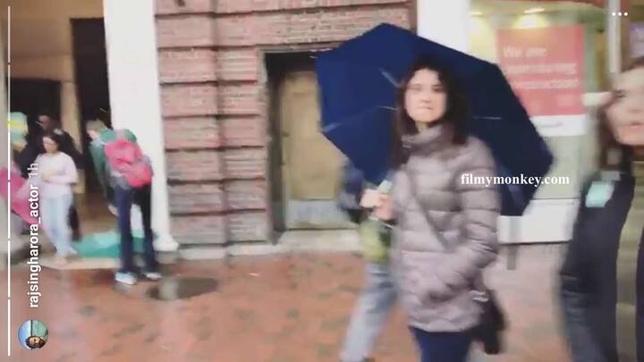 Mihika and Pooja took a stroll in the rain.