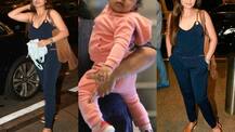 IN PICS: Yummy mummy Rani Mukerji spotted with BABY Adira at the Airport as they leave for Dubai!