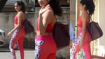 PRETTY IN PINK! Sridevi's FITNESS FREAK daughter Jhanvi Kapoor CLICKED outside the GYM!