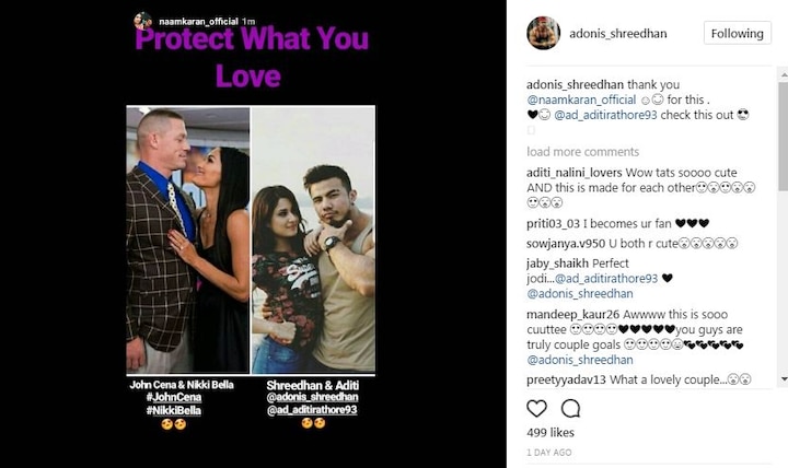 And here's another one from his Instagram page where he compared his relationship to the renowned American professional wrestler-rapper-actor who's engaged to his longtime girlfriend Nikki Bella tagging Aditi Rathore who in turn 'liked' the post too.