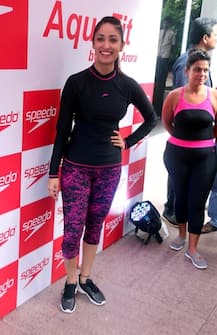 PICS: Yami Gautam works out in a swimming pool during Speedo Aqua-Fit training program launch!