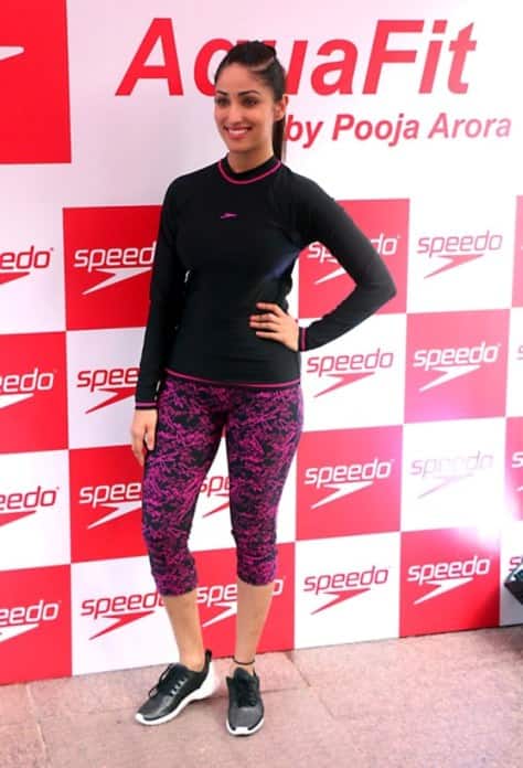 Yami at the launch of Speedo AquaFit training program