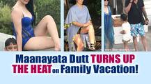 NEW PICS: Maanayata Dutt raising temperature in France in a blue swimsuit with Sanjay Dutt & kids!