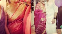 IN PICS: Pregnant Soha Ali Khan looks GORGEOUS at her BABY SHOWER in a PINK sari FLAUNTING her growing BUMP!