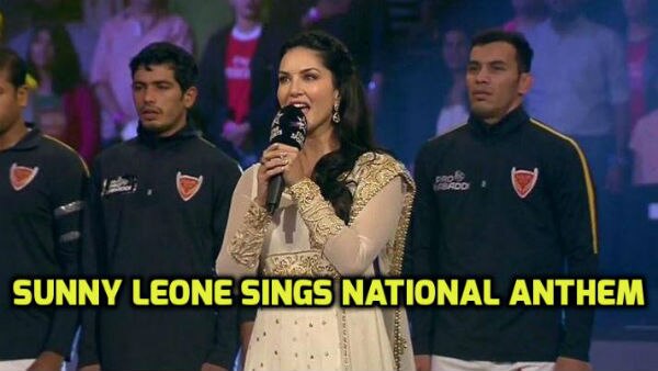 WATCH: Sunny Leone SINGING National Anthem at Pro Kabaddi League in Mumbai! WATCH: Sunny Leone SINGING National Anthem at Pro Kabaddi League in Mumbai!