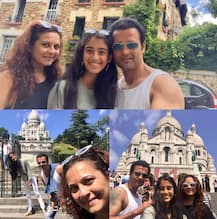 PICS: Rohit Roy is on a VACATION with wife Manasi Joshi Roy & daughter Kiara in Paris!
