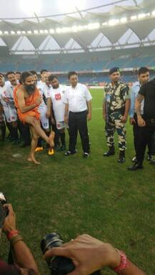 SEE PICS: Baba Ramdev's football diaries