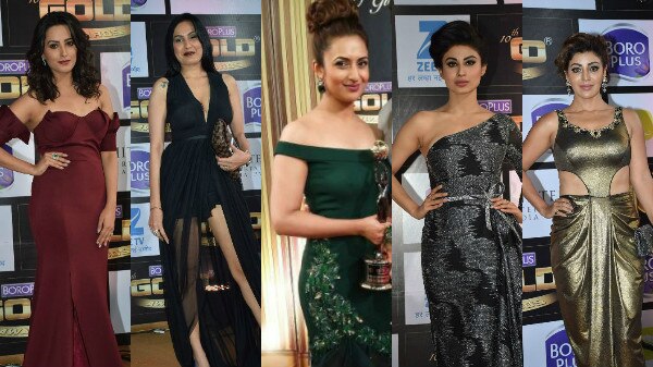 Gold Awards 2017: IN PICS- Divyanka Tripathi, Mouni Roy, Gauhar Khan &  other TV actresses DAZZLE