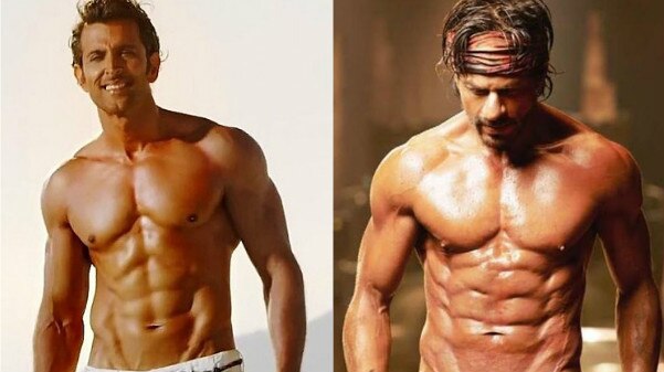 SRK takes fitness lessons from Hrithik Roshan SRK takes fitness lessons from Hrithik Roshan