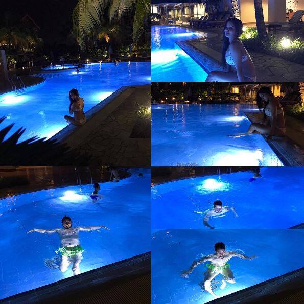 Monalisa posted this picture in which she and Vikrant are chilling in a pool and captioned the picture as,