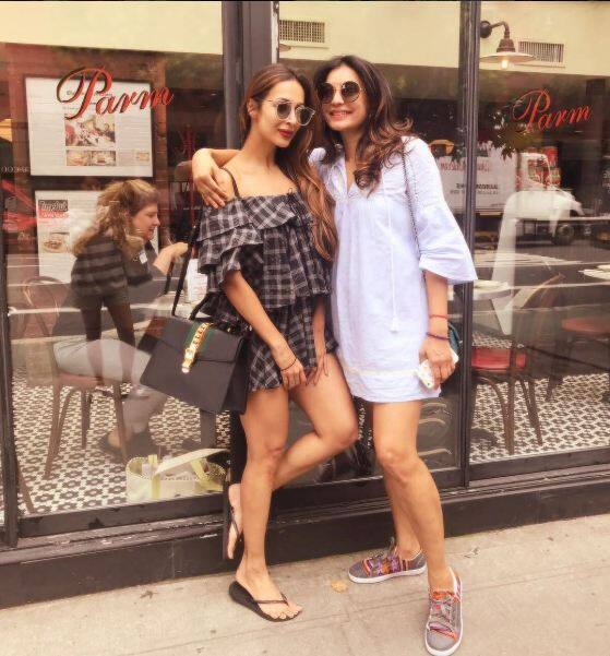 With her girl gang and her kids the mother of a son Arhaan Khan looked chic in whatever she wore during her New York vacay