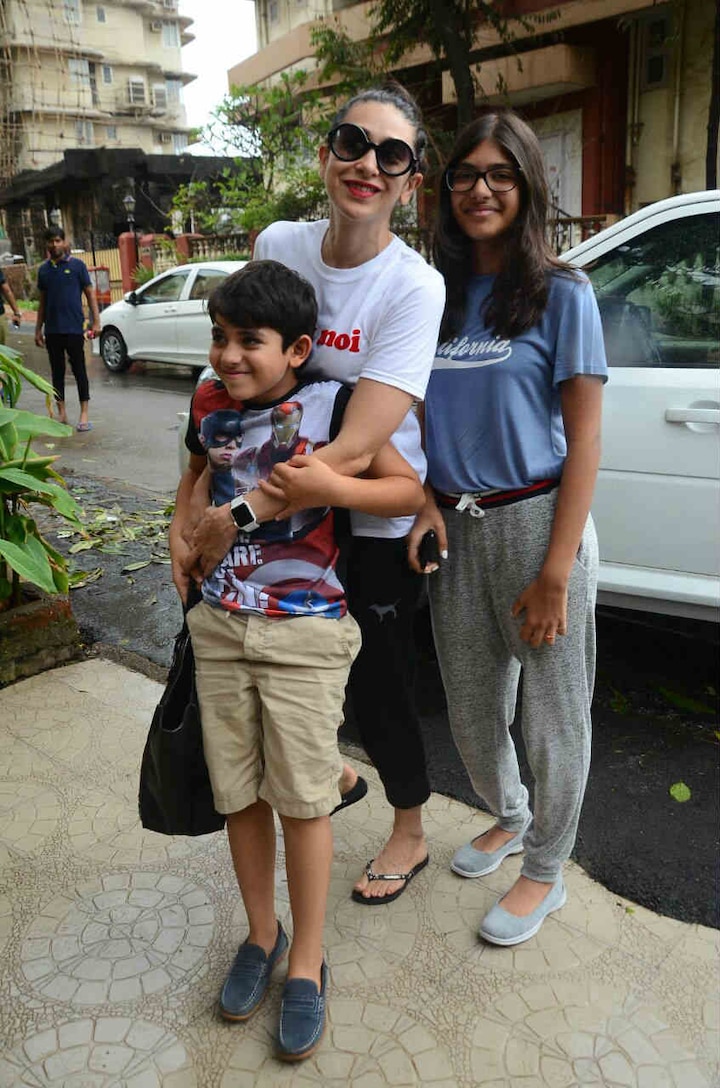 While the actress was all smiles for the camera, her kids too posed for the camera
