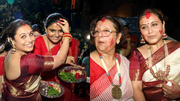 SEE PICS: Rani Mukerji takes part in the traditional SINDOOR KHELA at Durga Puja Pandal  SEE PICS: Rani Mukerji takes part in the traditional SINDOOR KHELA at Durga Puja Pandal