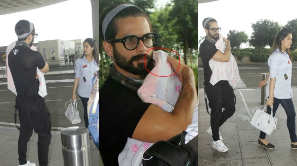 SEE PICS: Shahid Kapoor SPOTTED with NEWBORN baby Misha & wife Mira at the Airport!  SEE PICS: Shahid Kapoor SPOTTED with NEWBORN baby Misha & wife Mira at the Airport!