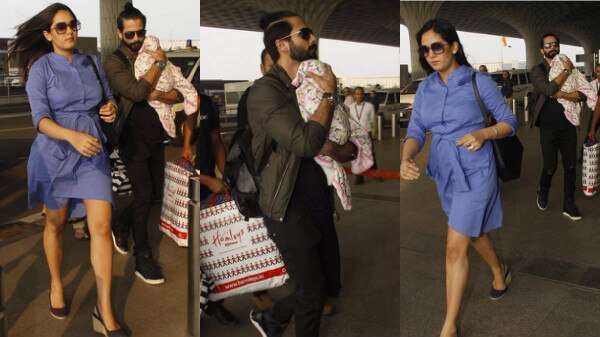 IN PICS: Shahid Kapoor & wife Mira look SUPER STYLISH as they travel with BABY Misha!  IN PICS: Shahid Kapoor & wife Mira look SUPER STYLISH as they travel with BABY Misha!