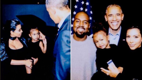 Kim-K bids goodbye to Obama, posts photos of Kanye, North with Obama! Kim-K bids goodbye to Obama, posts photos of Kanye, North with Obama!