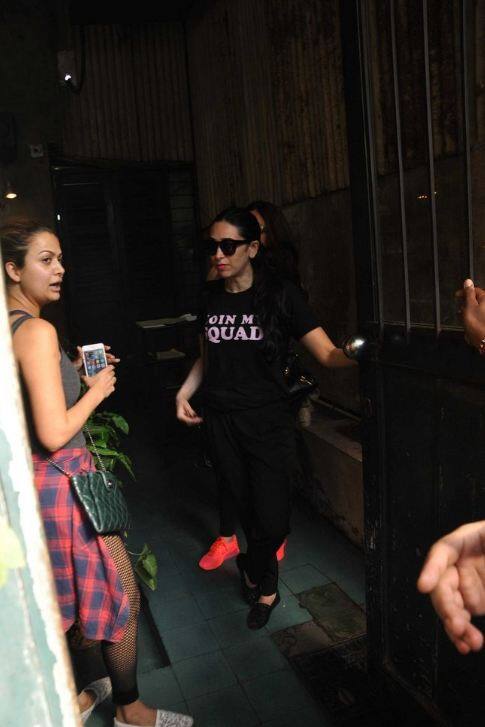 The girl gang who is often snapped hanging out together was all smiles for the shutterbugs today as they walked out of a restaurant in the western suburbs.