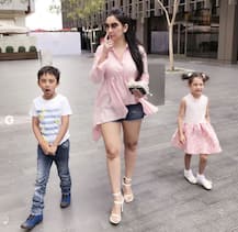 Hot Maanyata Dutt holidays in Dubai with her twins!