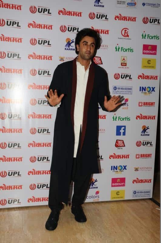 Ranbir Kapoor posing for the media at the Lokmat Maharashtrian of the Year Awards 2017 in Mumbai.(Photo: Manav Manglani)