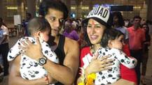 IN PICS: TV actress Mouni Roy’s CANDID CLICKS with 'Naagin 2' co-star Karanvir Bohra’s TWIN BABY GIRLS are too cute to handle!