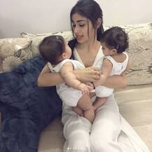 PICS: Karanvir Bohra's twin daughters meet his 'Kasauti' Mom Shweta Tiwari's son Reyansh